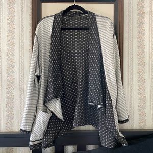 Lucky Brand waterfall cardigan sweater reversible XL